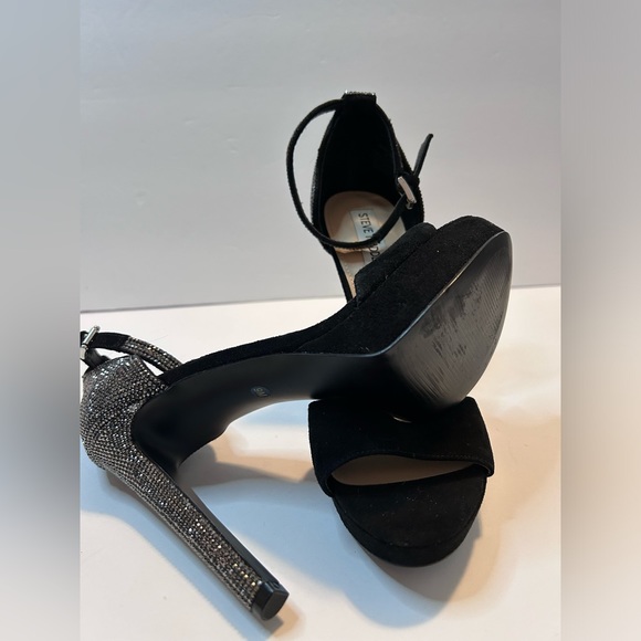 Steve Madden Kisha Jeweled Platform Sandals Black Size 9M EUC - Picture 11 of 12